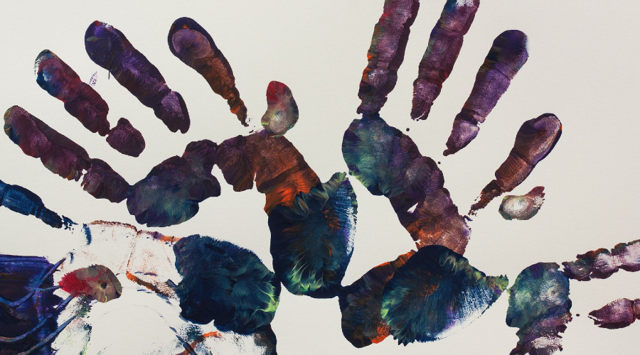 Handprint with paint