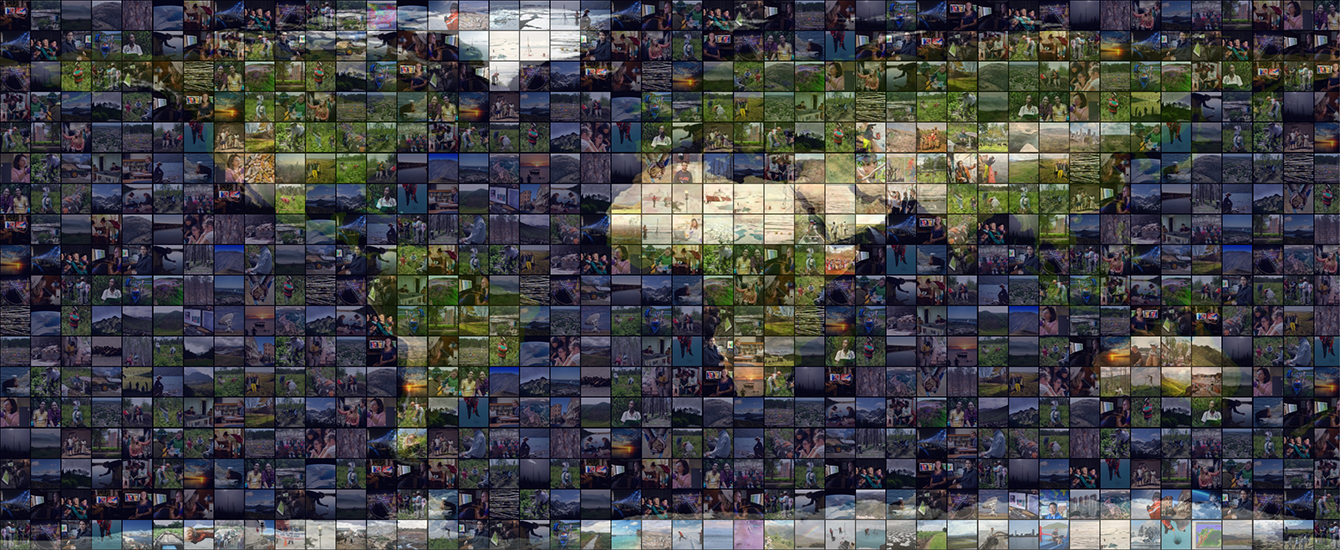 mosaic image of map with little images