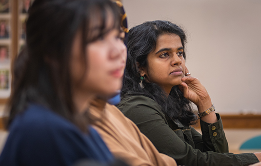 Students sitting at table in seminar