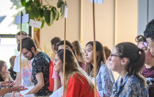 students at career fair