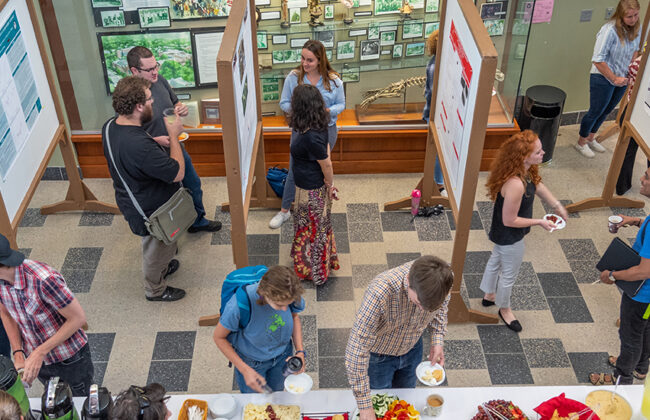 Graduate students at poster session