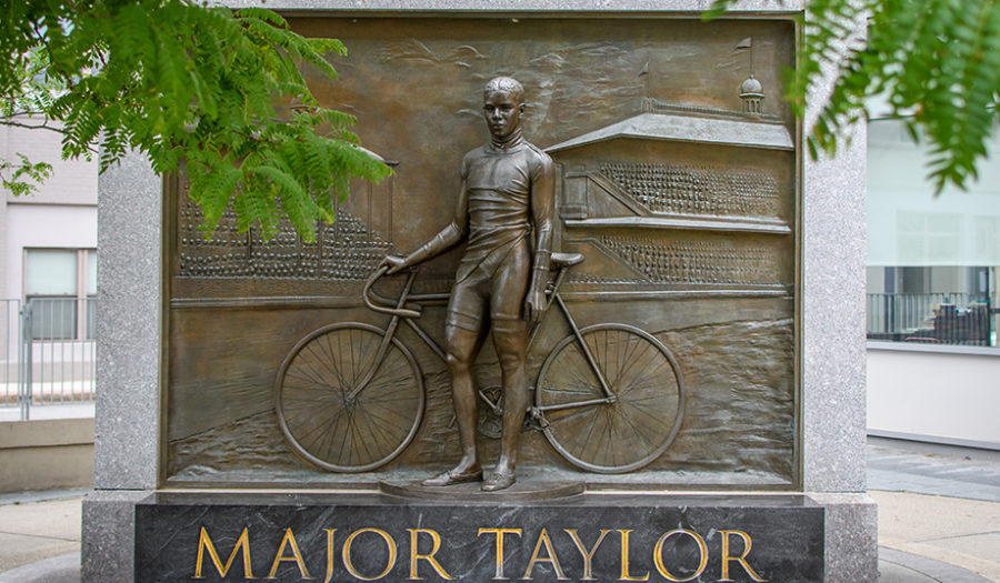 major taylor historical engraved stone statue