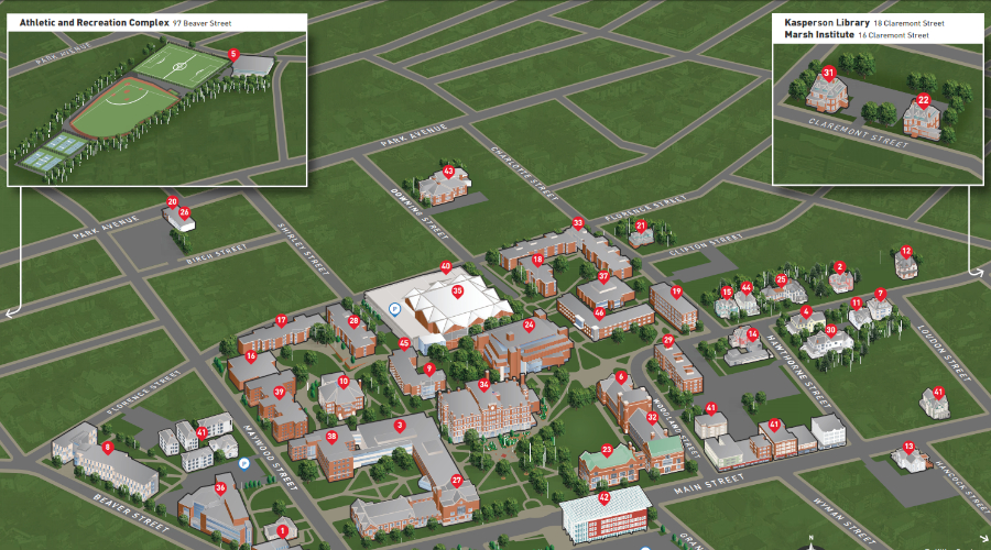 Clark University campus map