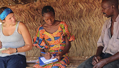 Students studying in Africa
