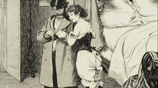 Victorian prostitute woodcut