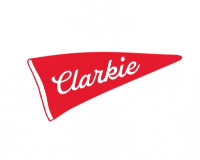 A pennant that says Clarkie