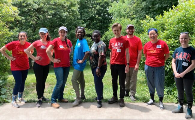 Group photo of volunteers at Mass Audubon's Broad Meadow Brook Sanctuar