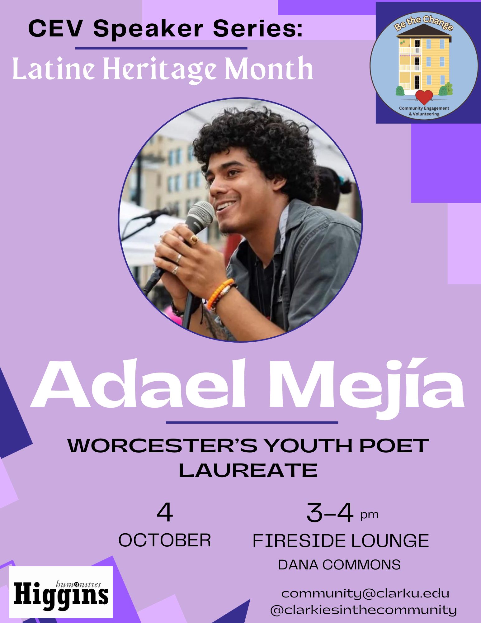 Image of Adael Mejia with event details