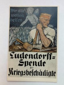 Disabled Nazi fundraiser campaign postcard, front
