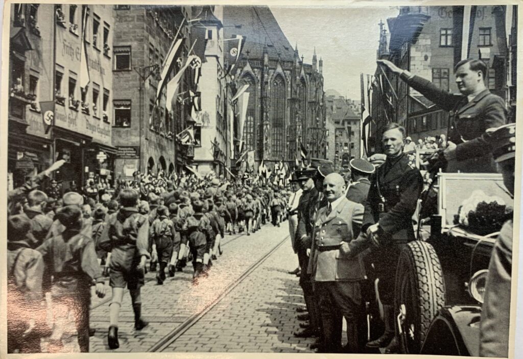 Hitler Youth marching in Nuremburg.