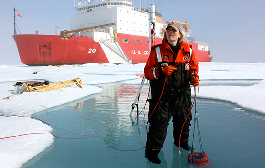 karen Frey in water at Arctic