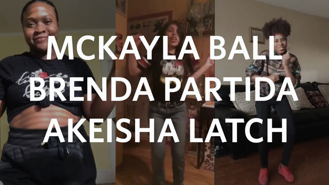 McKayla Ball, Brenda Partida, Akeisha Latch dancing