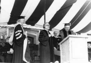 Isaac Asimov receiving honorary degree at Clark