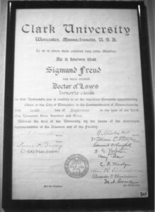 Sigmund Freud certificate