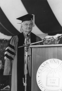 George Kneller receiving honorary degree at Clark