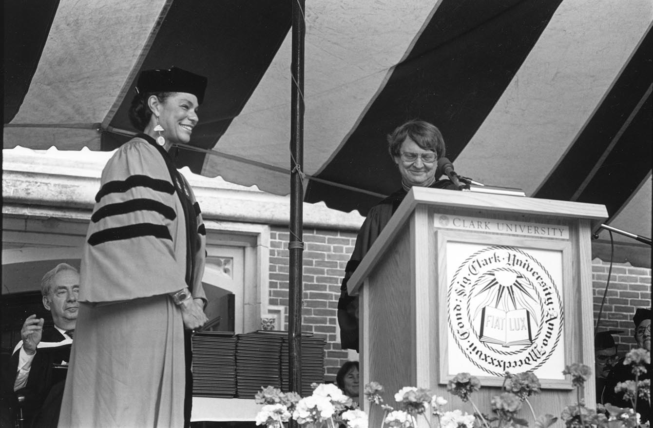 Sara Lawrence-Lighfoot receiving honorary degree from Clark University