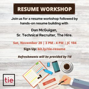 Resume workshop flyer - all content on this flyer cover is set in the text on this page