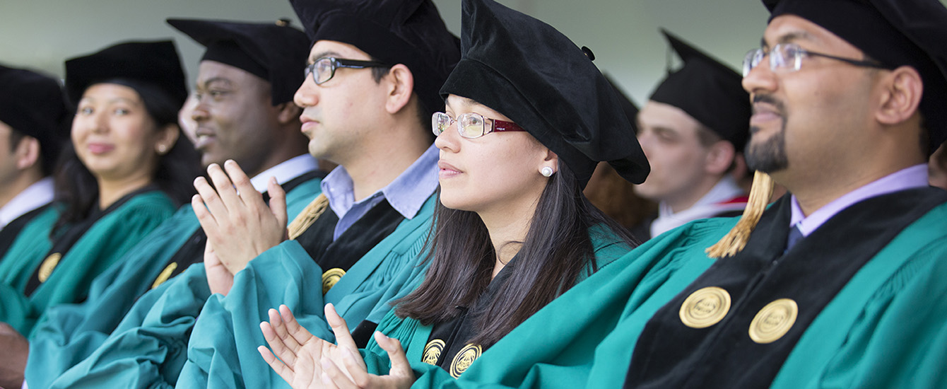 PhD graduates at Commencement
