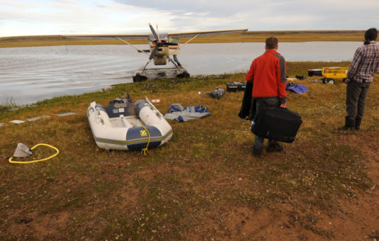 Researchers in the field in Alaska
