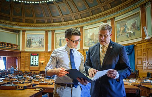 Student in State House with legislator