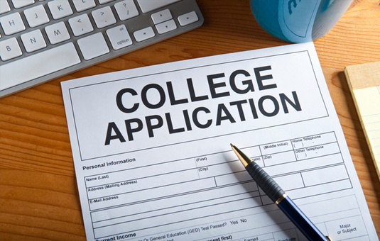 college application form with p