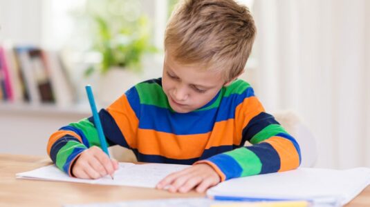 Child doing schoolwork