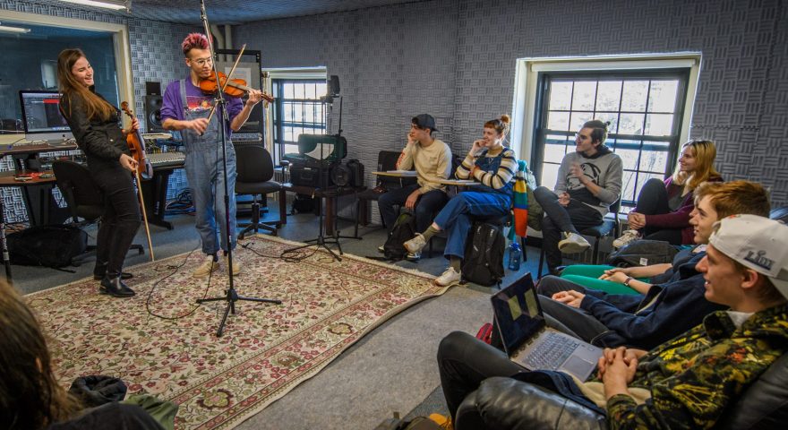 Students in Recording Studio
