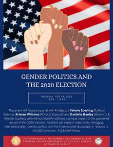 Gender Politics and the 2020 election poster