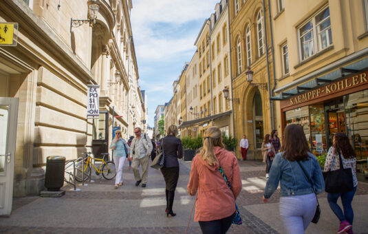 Students walking the streets of Luxembourg