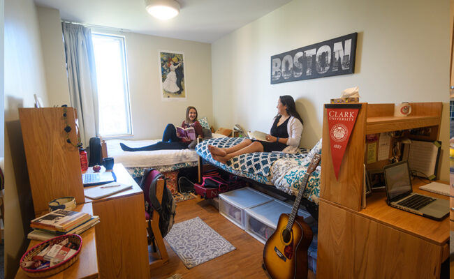 Blackstone Residence Hall - two girls sitting on beds