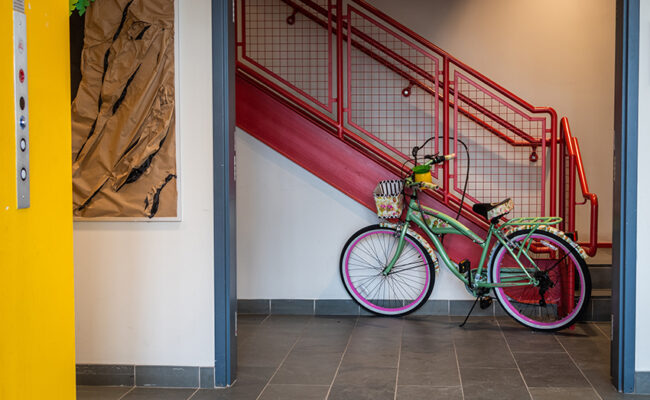 Blackstone Residence Hall - bike in hallway