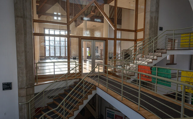 Higgins University Center staircase
