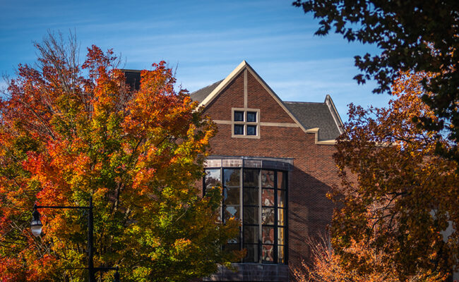 Higgins University Center - fall scene