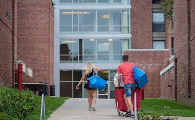 Hughes Residence Hall - students moving in