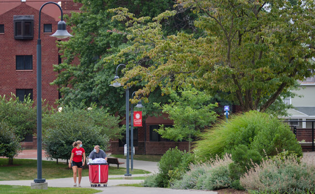 Hughes Residence Hall - students moving in