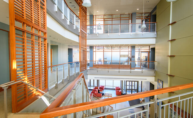 Lasry Center for BioSciences stairs/hallway