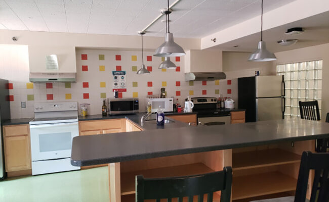 Kitchen area in Maywood Residence Hall