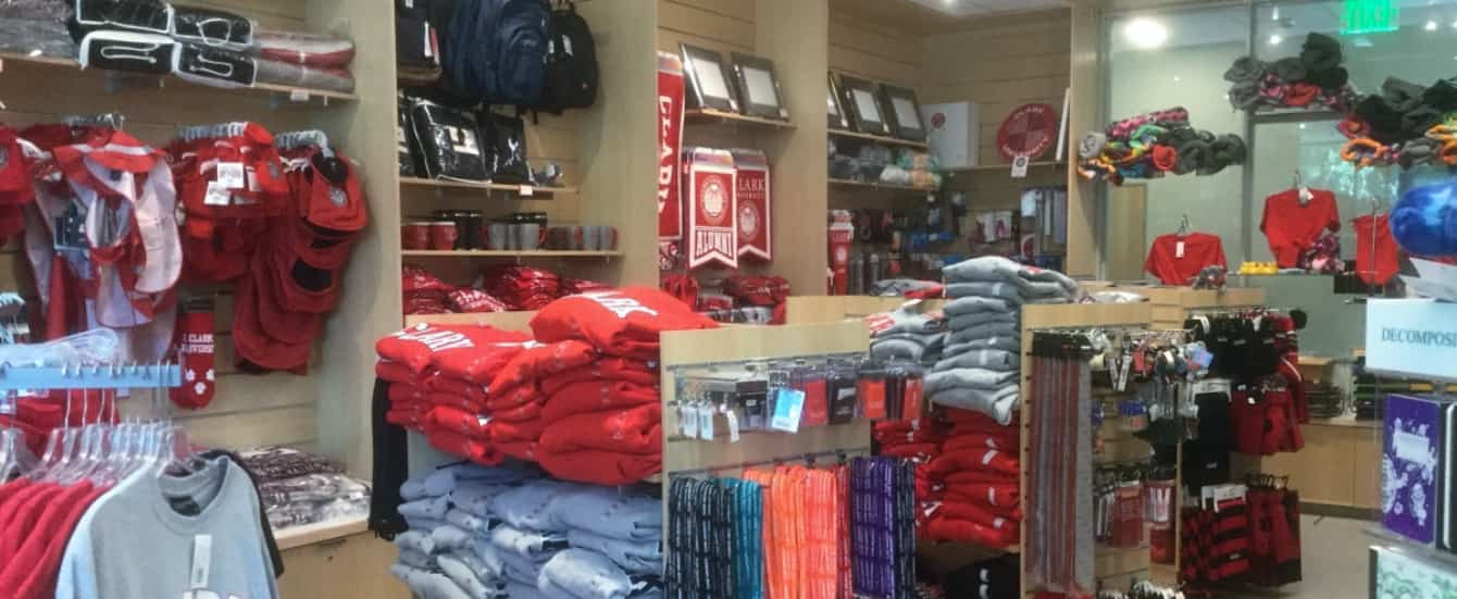 merchandise in the campus store