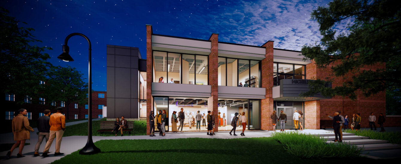 Rendering of new Michelson theater at night