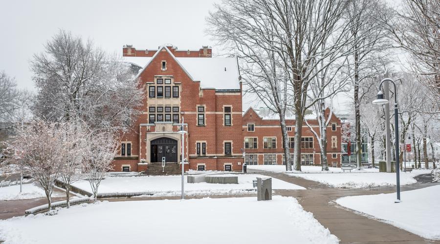 Atwood hall in the winter