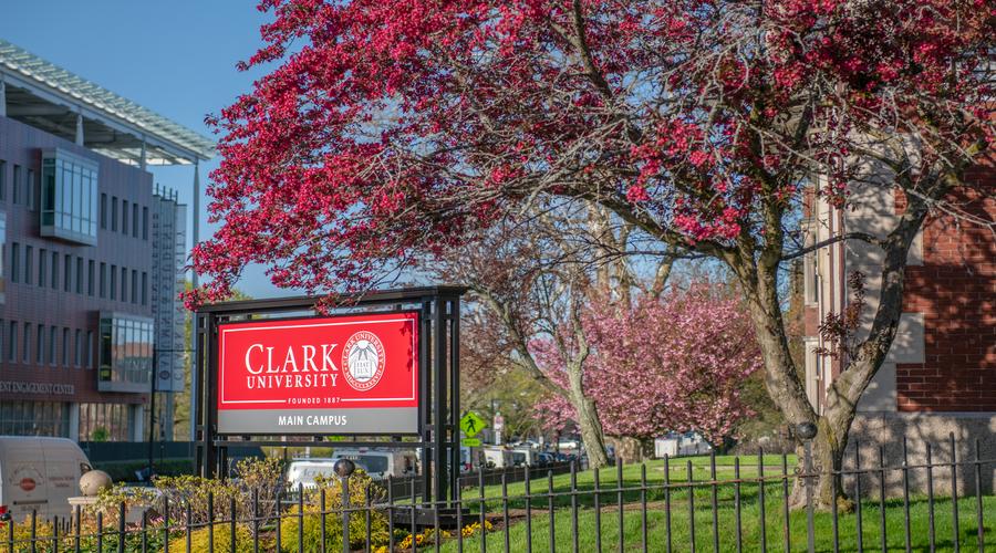 Clark sign on Main St. during summer