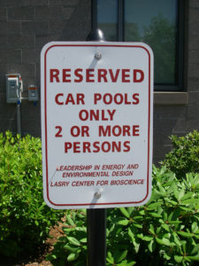 reserved sign carpool