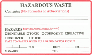 Hazardous waste label