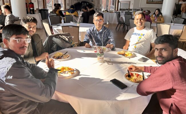 students at a table