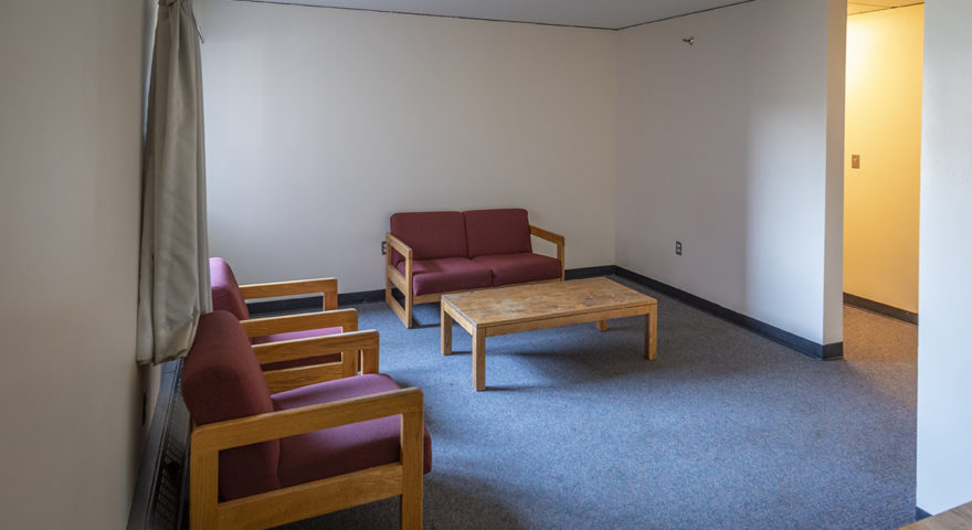 maywood Hall dorm room with sitting area