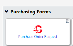 Screenshot of purchase order request