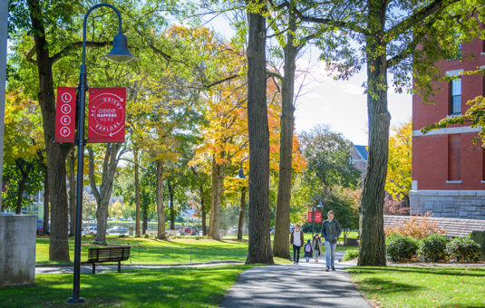 The Campus Green, where all-campus events like Spree Day and Commencement take place.