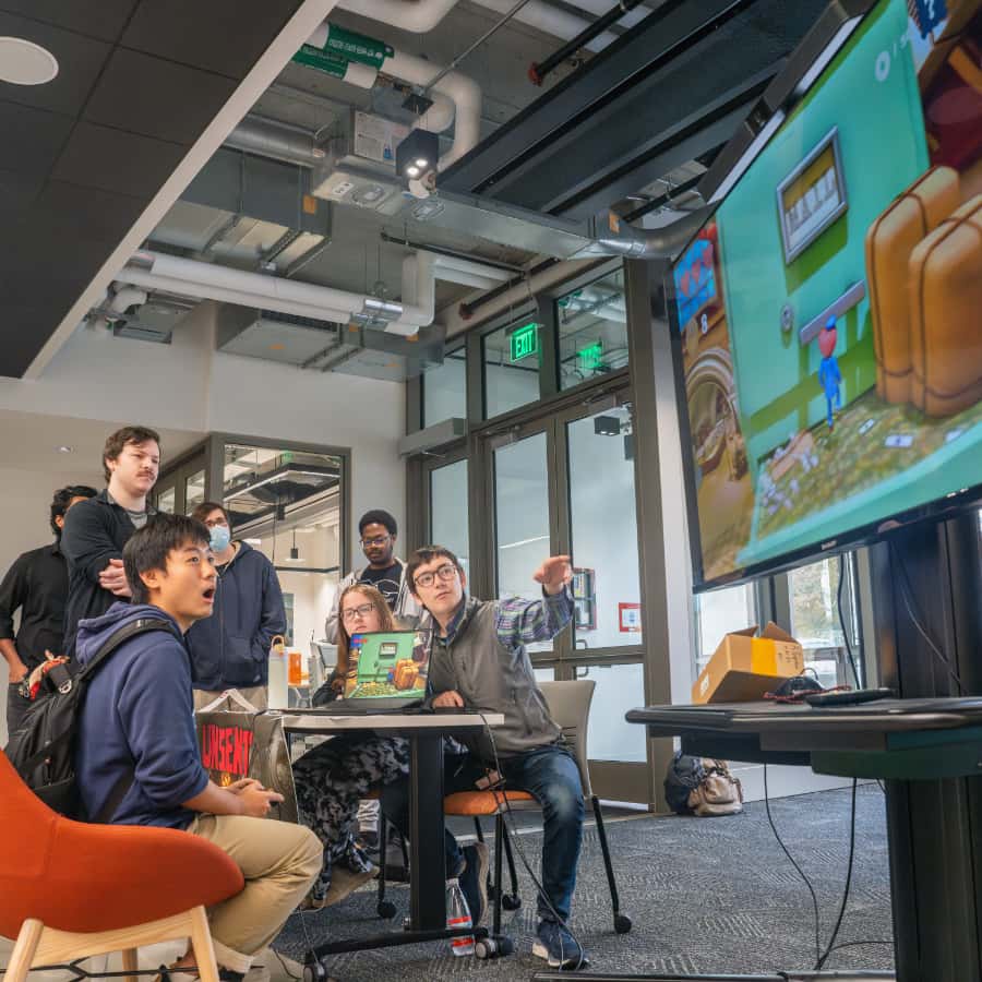 students demo their game