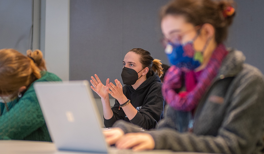 students wearing masks in clasroom setting