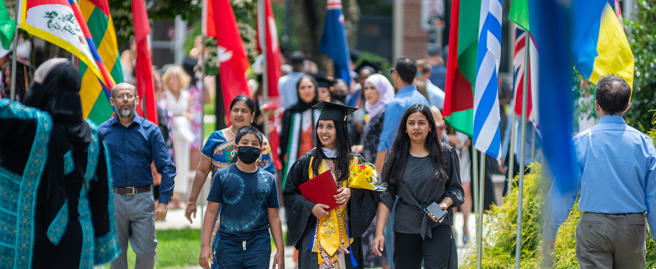 international students at commencement